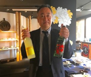 この日に振る舞う日本酒「司牡丹」の竹村社長が会所に来てくださいました